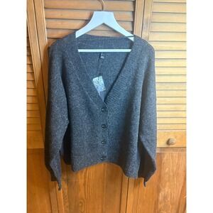 Vero Moda VMDOFFY V-Neck Button Cardigan Black Melange 10259445 Mens M NEW